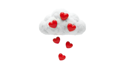 Cloud raining red hearts