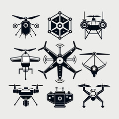 set of different drones in	