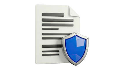 Document security with shield icon