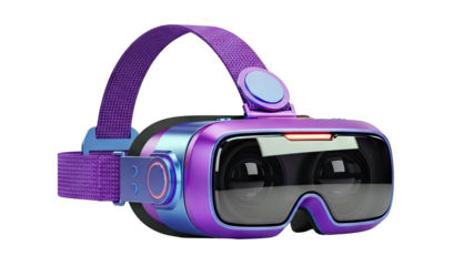 Futuristic Purple and Blue VR Headset