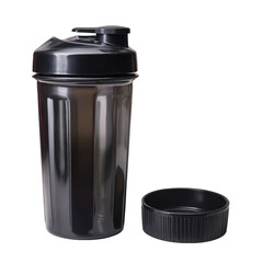 Stylish black shaker bottle for fitness enthusiasts.