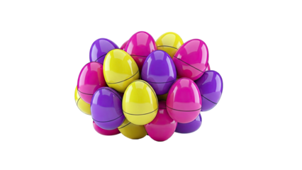 Pile of colorful plastic Easter eggs