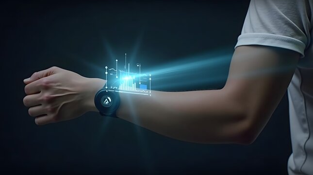 Futuristic Human Arm With Digital Interface - Powered by Adobe