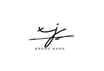 XJ letter elegant cursive beauty handwriting logo. symbol design| typography logo| creative mark| corporate identity| signature logo.
