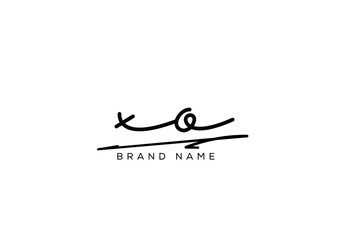 XO letter elegant cursive beauty handwriting logo. symbol design| typography logo| creative mark| corporate identity| signature logo.
