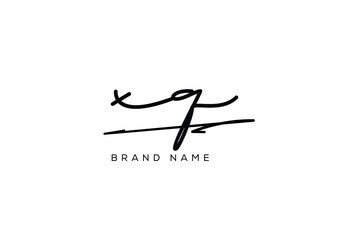 XQ letter elegant cursive beauty handwriting logo. symbol design| typography logo| creative mark| corporate identity| signature logo.