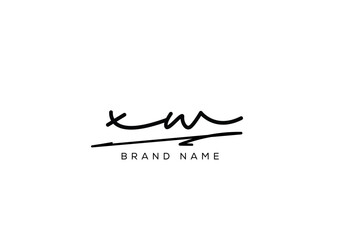XW letter elegant cursive beauty handwriting logo. symbol design| typography logo| creative mark| corporate identity| signature logo.