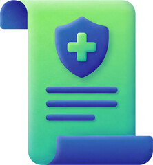 Fototapeta premium 3D prescription Medical Illustration Isolated on Transparent Background for Healthcare Design