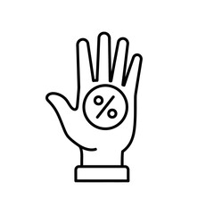 Obraz premium Discount Offer Icon – Percentage Savings Symbol in Hand for Finance, Sales & Marketing Design
