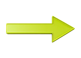 Glossy, yellow arrow pointing right against black background