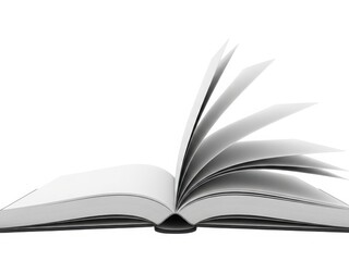 Open book pages in black and white