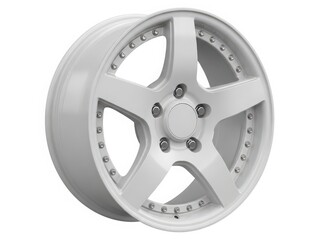 Obraz premium White five-spoke alloy wheel