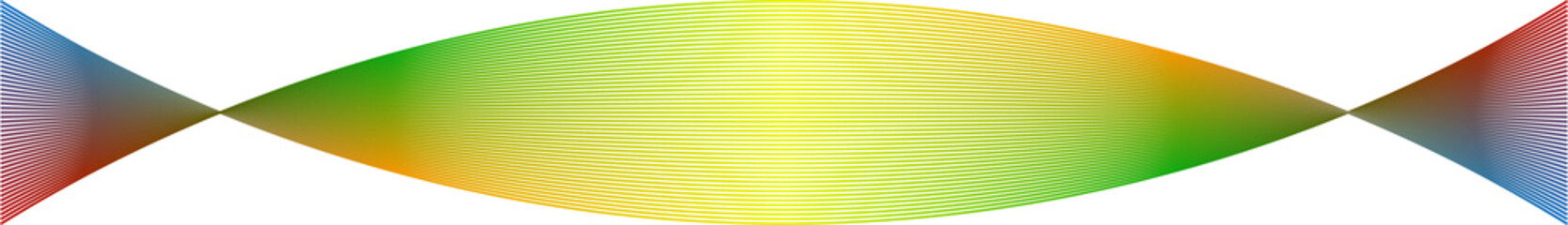 Obraz premium Abstract flowing lines with a gradient of yellow, green, red, blue on transparent background 