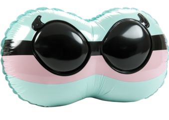 Odd, round balloon face with large black eyes