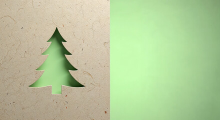Christmas Tree Cutout on Textured Surface
