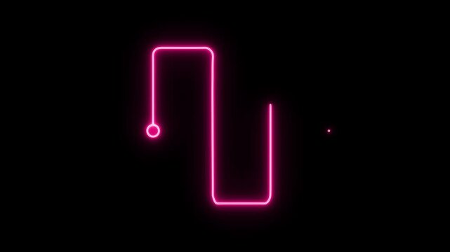 Neon line abstract design with glowing effect and modern minimal style, perfect for futuristic backgrounds, tech visuals, elements, digital art, presentations, music posters, and creative graphi