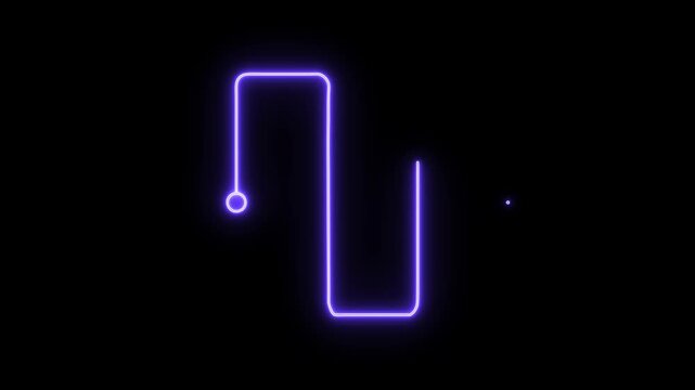 Neon line abstract design with glowing effect and modern minimal style, perfect for futuristic backgrounds, tech visuals, elements, digital art, presentations, music posters, and creative graphi
