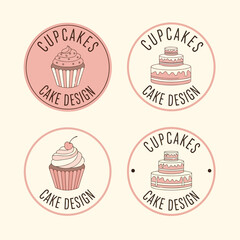 Charming Cupcake and Cake Vector Logos Collection