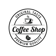 Coffee Shop Vintage Logo Vector - Original Taste & Premium Quality Emblem