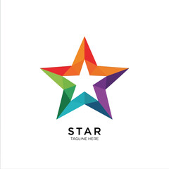 Colorful Geometric Star Logo. Vector for Branding, Quality, or Success. Award Symbol.