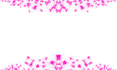 Abstract Glowing Pink Heart Particles Valentine Shape Decoration on Transparent Background