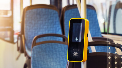 Terminal for payment of fares on public transport.