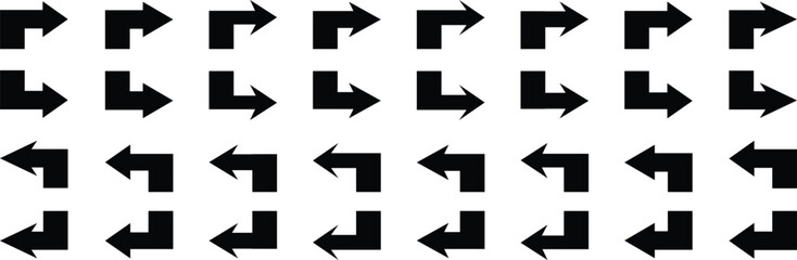 Black arrow vector icon pack. Arrow icon. Arrow vector collection. Doddle arrow set, collection of arrows.Collection different arrows sign. Vector Arrows set. Set simple arrows isolated on white back.