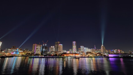 大桟橋からのみなとみらい夜景