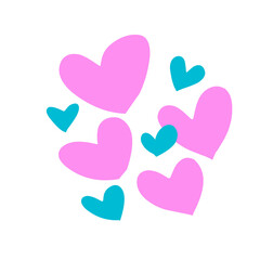 pink and blue hearts 