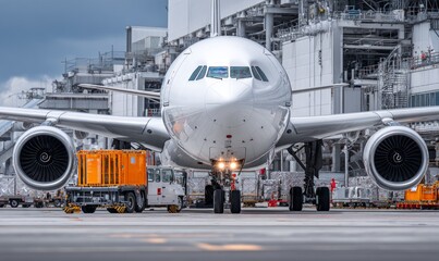 Aircraft on Ground with Maintenance Equipment in Airport Operations Environment