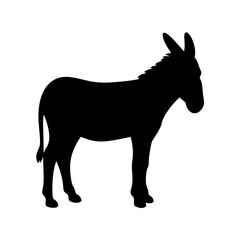 Silhouette of a donkey