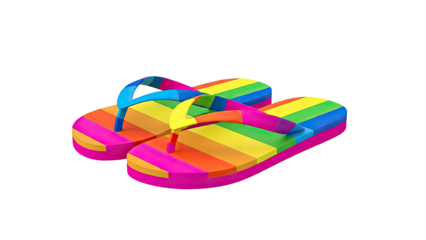 Rainbow Striped Flip-Flops