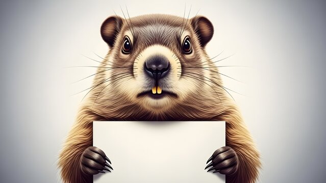 Groundhog day celebration with furry weather predictor