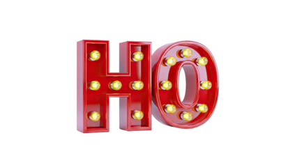 Red "HO" Marquee Letters with Lights