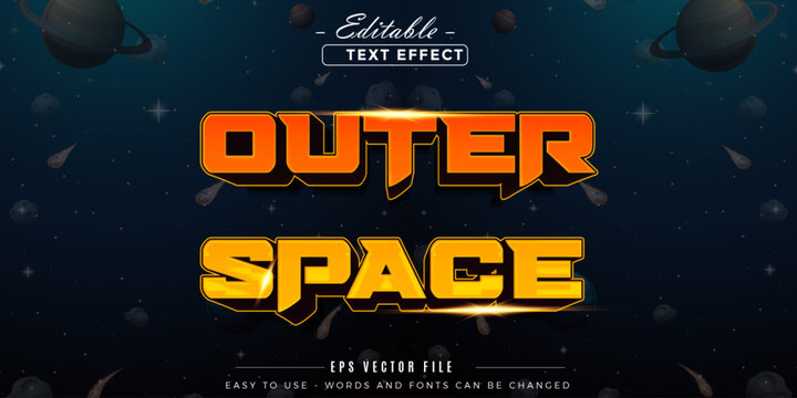 Shiny outer space text, editable text effect.