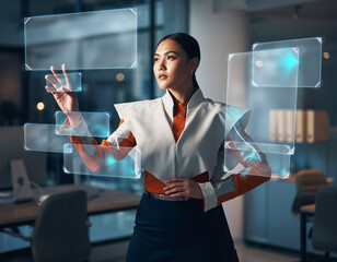 businessman holding digital tablet with social network