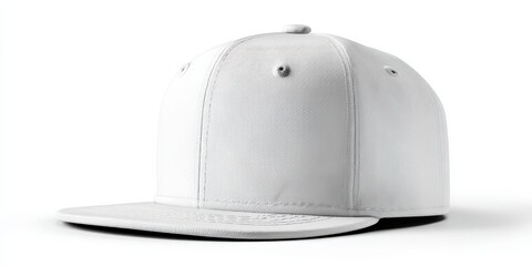 White blank baseball cap flat brim mockup