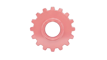 Red Gear on White Background