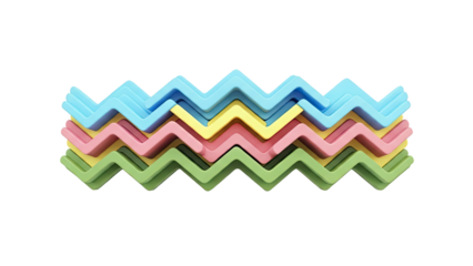 Stacked Zigzag Shapes in Pastel Colors