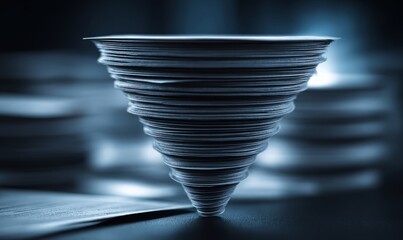 Dynamic Hiring Funnel Visualization With Stacked Papers in High Resolution Image