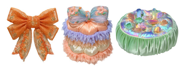 Soft and Girly Decorative Accessories with Floral and Ornamental Design Elements