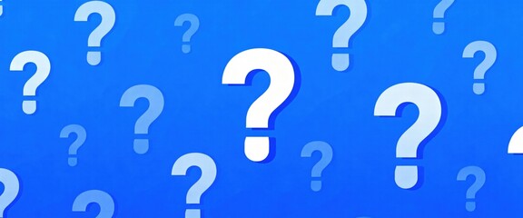Question Marks Background Blue Design Uncertainty Help Support FAQ Symbol Pattern