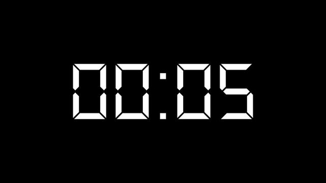 Countup digital timer 1 minute or 60 seconds on Black background. 4K Videoseconds on Black background. 4K Video
