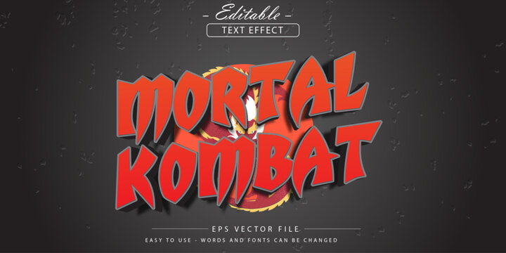 Editable text effects on mortal combat themed text.