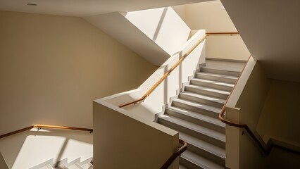 Staircase with natural light interior architectural design concept