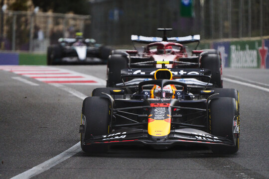 BAKU, AZERBAIJAN - SEPTEMBER 20, 2025: Drivers explore the limits during the opening practice sessions of the 2025 Azerbaijan Grand Prix