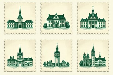 Fototapeta premium postage stamps, scrapbooking, Europe theme