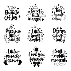Fototapeta premium Baby Quote Vector Illustration, Flat Design, Cute Phrases