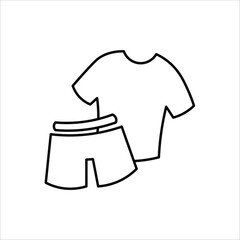 clothes icons. simple line vector illustration