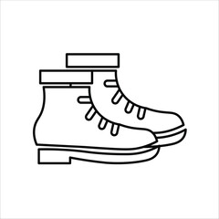 boots icons. simple line vector illustration
